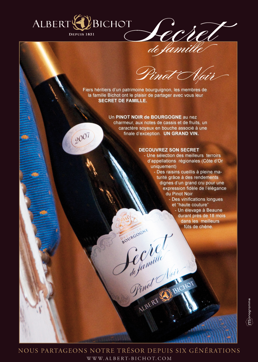 visuel PInot Noir Secret de Famille / Client : Albert Bichot