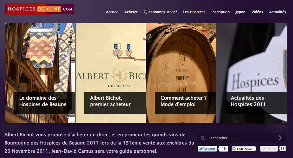 page d'accueil site hospices-beaune.com